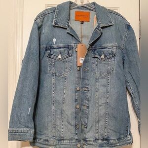 Lucky Brand Medium Blue Distressed Denim Jacket, Size Medium NWT